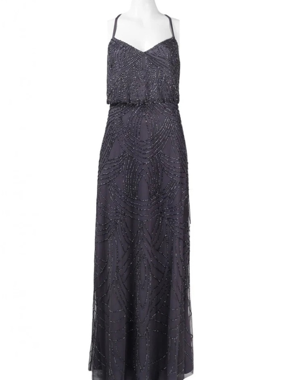 Adrianna Papell Beaded Chiffon Blouson Dress
